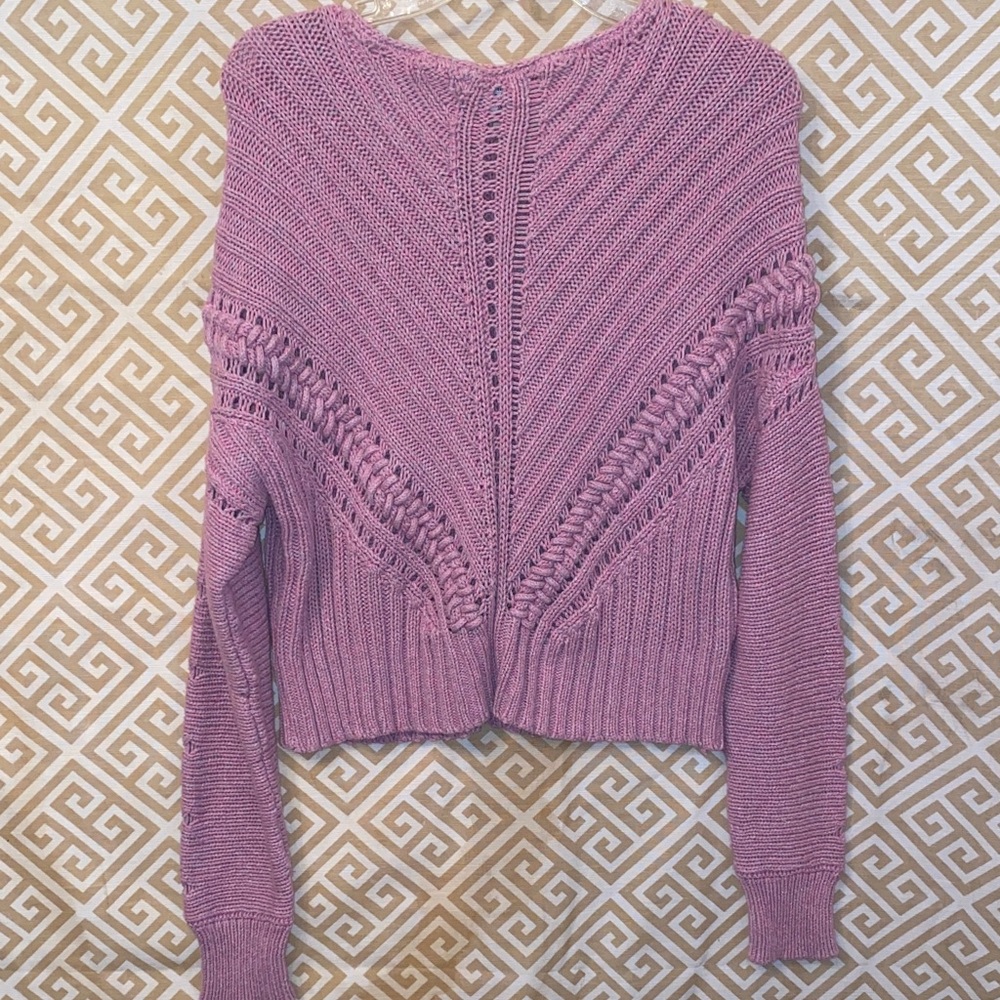 Current Air Textured Knit Sweater in Dusty Pink